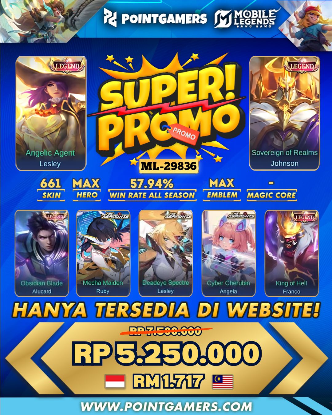 PROMO ALUCARD LEGEND, FRANCO LEGEND, JOHNSON LEGEND, LESLEY LEGEND 1